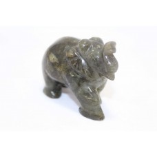Handmade Figurine Animal Elephant Natural Labradorite Gemstone Decorative Item G